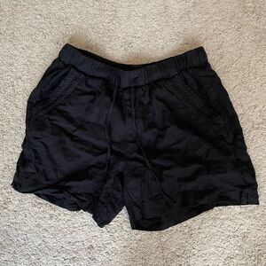 Black Linen Shorts